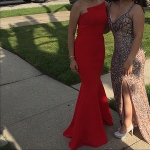 Nicole Bakti Red Mermaid Dress